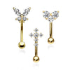Sourcil pack Papillon Cœur Croix Zircone, 3 morceaux