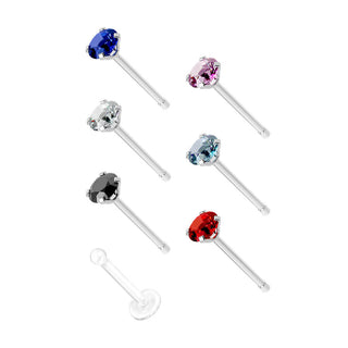 Nasenstecker Set Zirkonia, 7 Stück