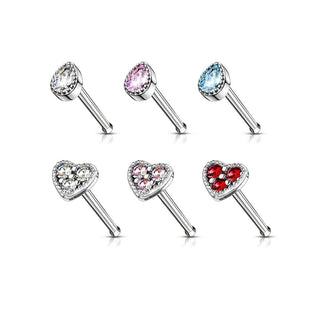 Nasenstecker Set Zirkonia, 6 Stück