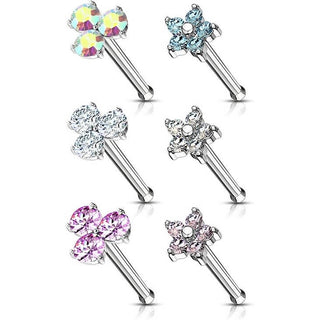 Nose Stud Set Zirconia, 6  pieces
