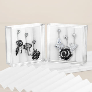 Belly Button Piercing Set Zirconia, 3  pieces