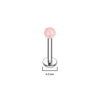 Labret Acrylic Glitter Ball, 6  pieces