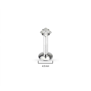 Labret Set Zirconia Silver Internally Threaded, 4  pieces