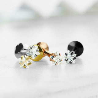 Labret Star Zirconia Internally Threaded, 4  pieces