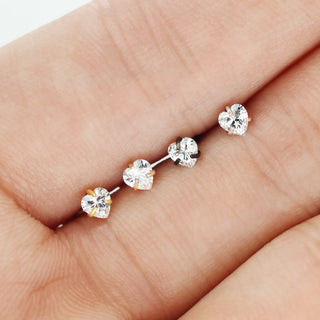 Labret Zircone Cœur Filetage Interne, 4 morceaux