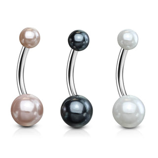 Piercing Ombelico Perlato, 3 pezzi