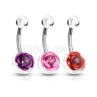 Piercing Ombelico Rosa, 3 pezzi