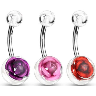 Piercing Ombelico Rosa, 3 pezzi