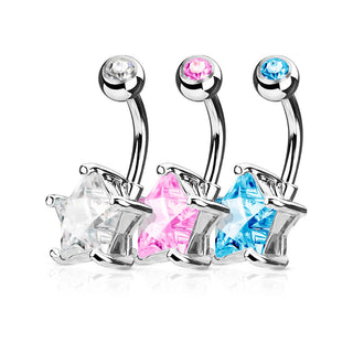 Belly Button Piercing Star Zirconia, 3  pieces