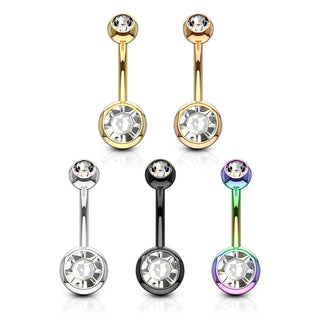 Piercing Ombelico Tondo di zirconi, 5 pezzi