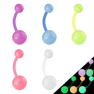 Belly Button Piercing Glow in the Dark , 5 pieces