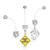Bauchnabelpiercing Set Zirkonia, 3 Stück