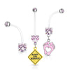 Bauchnabelpiercing Set Zirkonia, 3 Stück