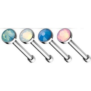 Nasenstecker Opal Silber, 4 Stück