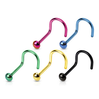 Nasenstecker Kuppel Titan PVD, 5 Stück
