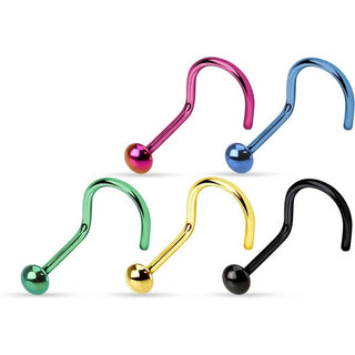 Nasenstecker Kuppel Titan PVD, 5 Stück