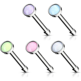 Nasenstecker Opal Rund, 5 Stück