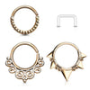 Septum Piercing Set Ring Retainer Bendable, 3  pieces