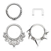 Septum Piercing Set Ring Retainer Bendable, 3  pieces