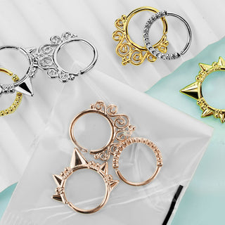 Septum Piercing Set Ring Retainer Bendable, 3  pieces