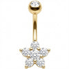 Piercing Nombril Fleur en Cristal Cinq Pétales
