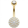 Belly Button Piercing Round Pave Crystal Disc