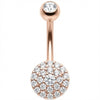 Belly Button Piercing Round Pave Crystal Disc