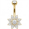 Piercing Nombril Fleur Cristaux Taille Marquise