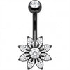 Piercing Nombril Fleur Cristaux Taille Marquise
