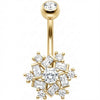 Belly Button Piercing Crystal Snowflake Baguette Cluster