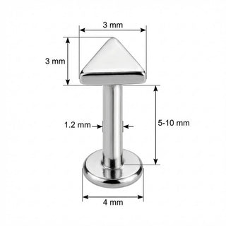 Titane Labret Embout Triangle Géométrique Filetage Interne