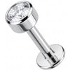 Titane Labret Cristal Clair Serti Clos Filetage Interne