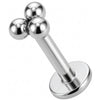 Titanio Clúster Trinity de Tres Bolas Rosca interna Labret