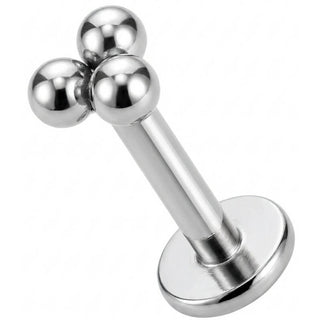 Titanio Clúster Trinity de Tres Bolas Rosca interna Labret