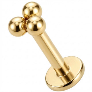 Titanio Clúster Trinity de Tres Bolas Rosca interna Labret