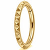 Titanium Ring Textured Geometric Pyramids Clicker