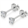 Titanium Earring Round Crystal Four Prong