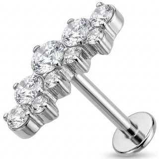 Titanio Curva de Cristales Escalonados Rosca interna Labret