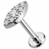Titanium Labret Crystal Paved Marquise Shape