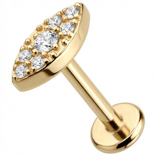 Titanium Labret Crystal Paved Marquise Shape