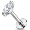 Titanium Labret Marquise Cut Clear Crystal