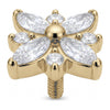 Titanium Top Four Petal Zirconia Flower Internally Threaded