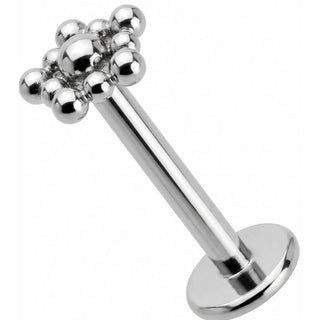 Titanium Labret Beaded Rhombus Cluster Top