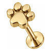 Titanium Labret Little Animal Paw Print Internally Threaded