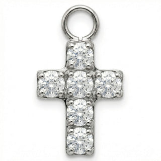 Titanium Attachment Cross With Clear Stones