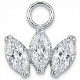 Titanium Attachment Triple Marquise Stone Fan