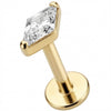 Titanium Labret Clear Rhombus Crystal Top