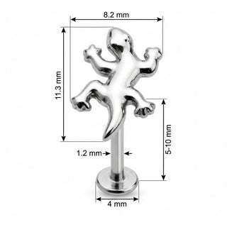 Titanium Labret Climbing Gecko Creature Top Internally Threaded