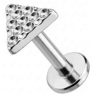 Titanium Labret Hammered Texture Triangle Top
