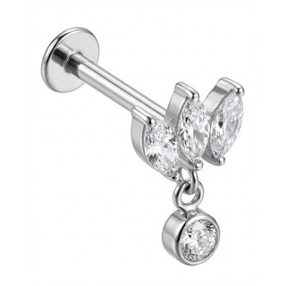 Titanium Labret Marquise Fan With Round Dangle